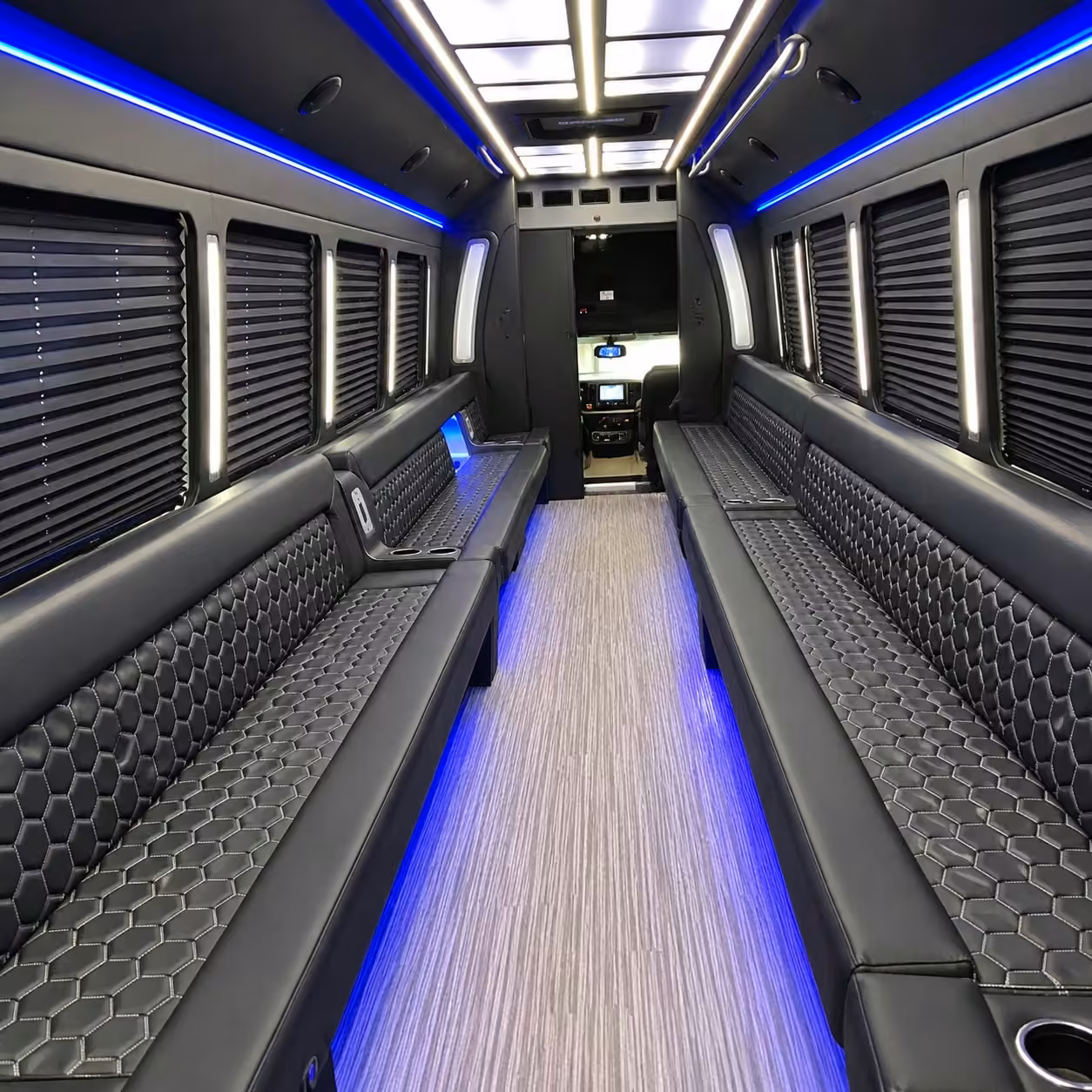 50 passenger party bus inside